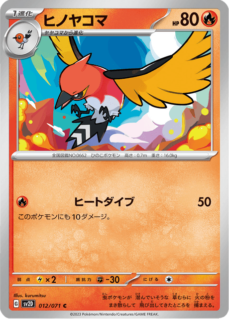 Fletchinder – Japanische Pokémon-Karte aus Clay Burst