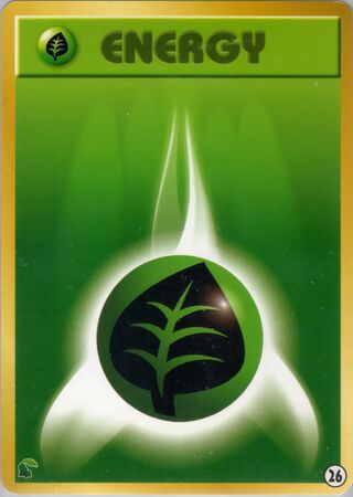 Grass Energy – Japanische Pokémon-Karte aus Intro Pack Neo (Chikorita)