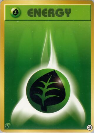 Grass Energy – Japanische Pokémon-Karte aus Intro Pack Neo (Chikorita)