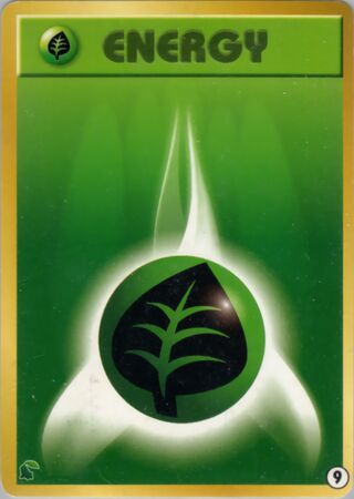 Grass Energy – Japanische Pokémon-Karte aus Intro Pack Neo (Chikorita)