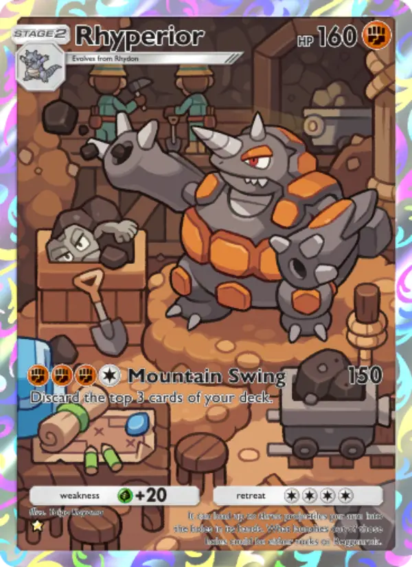 Rhyperior – Pokémon Pocket Karte aus Space-Time Smackdown