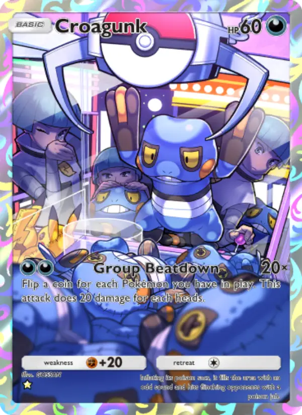 Croagunk – Pokémon Pocket Karte aus Space-Time Smackdown