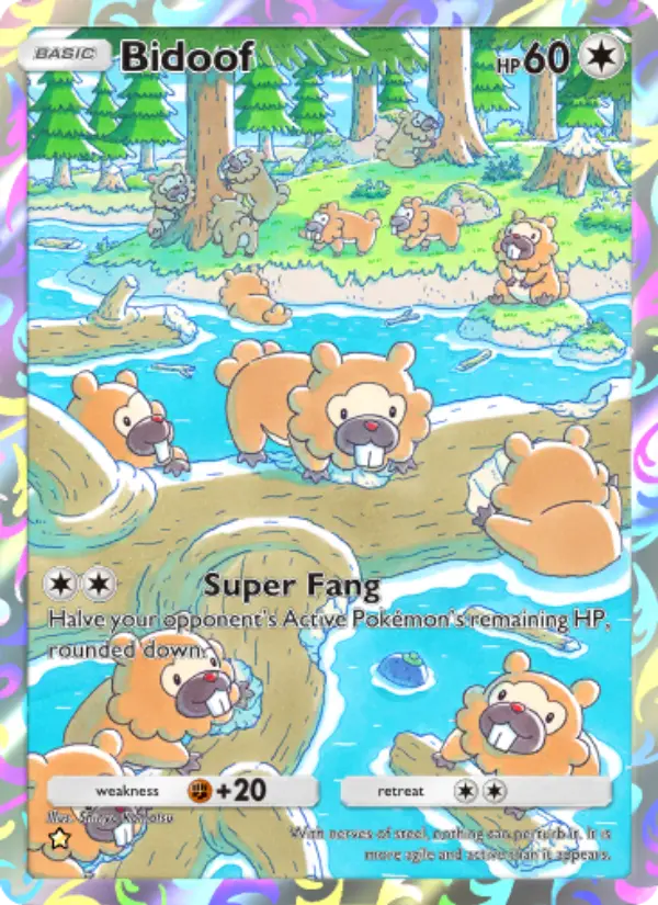 Bidoof – Pokémon Pocket Karte aus Space-Time Smackdown