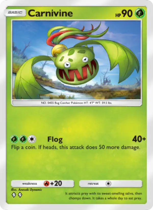 Carnivine – Pokémon Pocket Karte aus Space-Time Smackdown