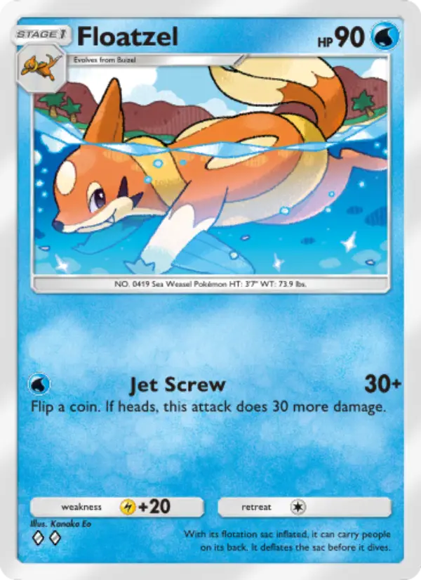 Floatzel – Pokémon Pocket Karte aus Space-Time Smackdown