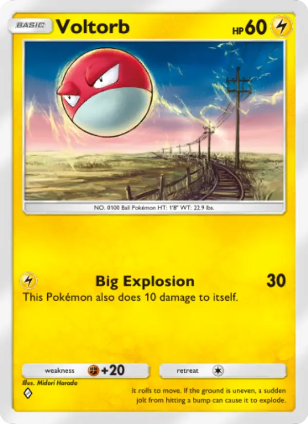 Voltorb – Pokémon Pocket Karte aus Space-Time Smackdown