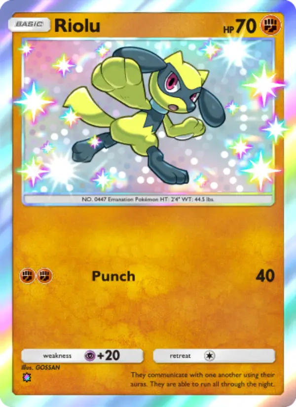Riolu – Pokémon Pocket Karte aus Shining Revelry