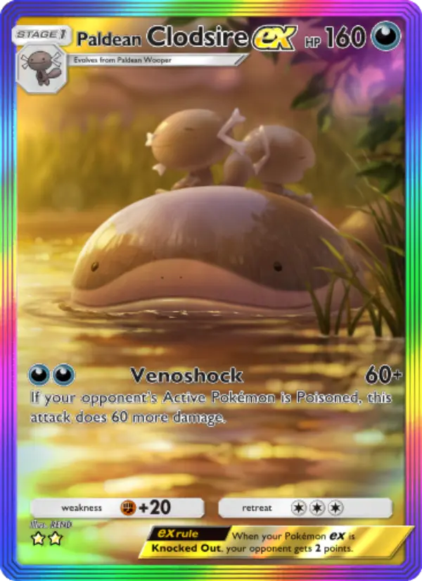 Paldean Clodsire ex – Pokémon Pocket Karte aus Shining Revelry