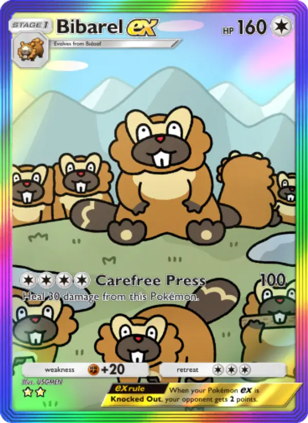 Bibarel ex – Pokémon Pocket Karte aus Shining Revelry