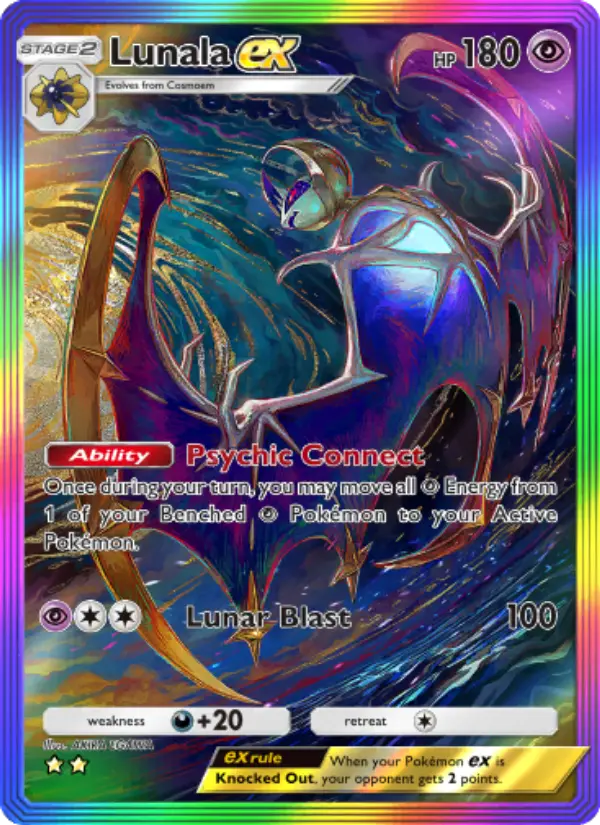 Lunala ex – Pokémon Pocket Karte aus Celestial Guardians