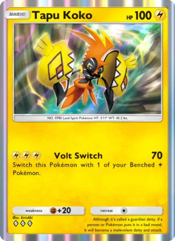 Tapu Koko – Pokémon Pocket Karte aus Celestial Guardians