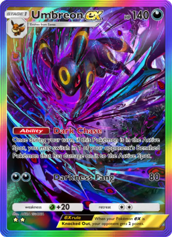 Umbreon ex – Pokémon Pocket Karte aus Wisdom of Sea and Sky