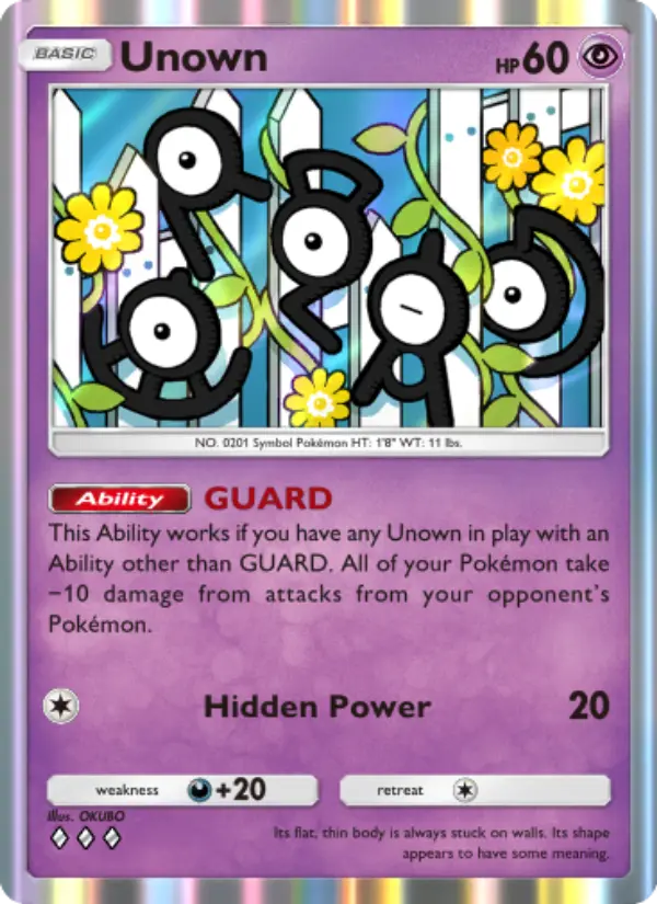 Unown – Pokémon Pocket Karte aus Wisdom of Sea and Sky
