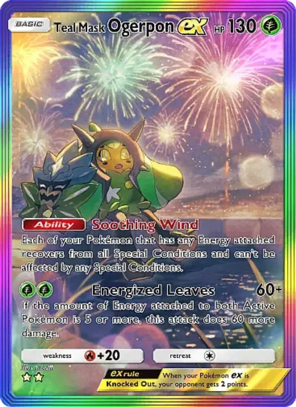 Teal Mask Ogerpon ex – Pokémon Pocket Karte aus Fantastical Parade