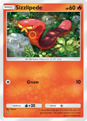 Sizzlipede – Pokémon Pocket Karte aus Genetic Apex
