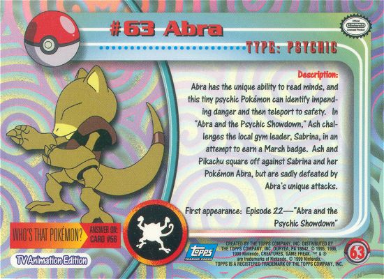 Abra Rückseite