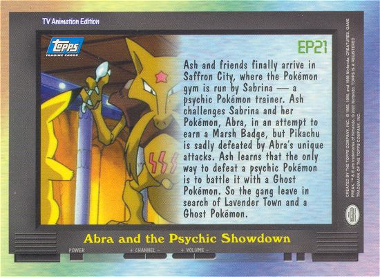 Abra and the Psychic Showdown Rückseite