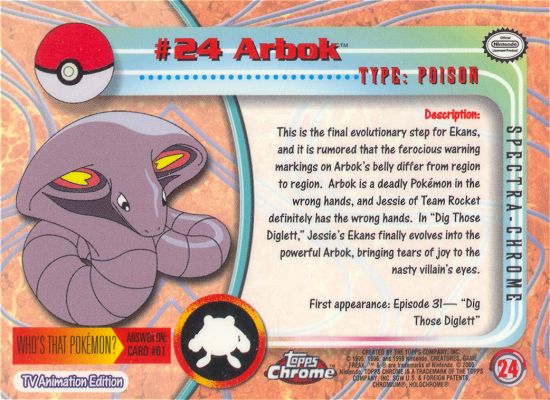 Arbok Rückseite