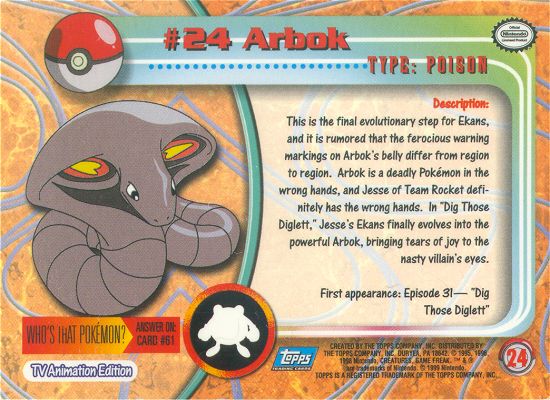 Arbok Rückseite
