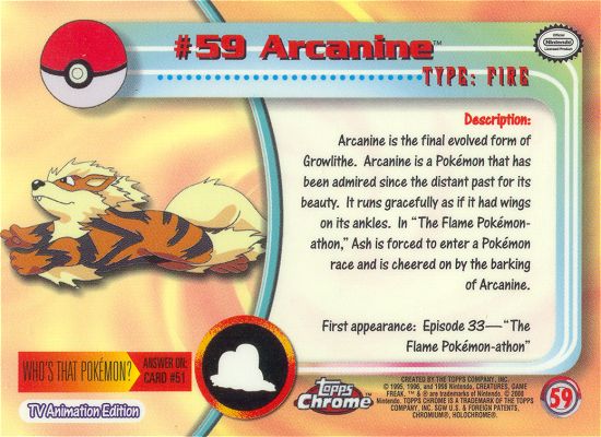 Arcanine Rückseite