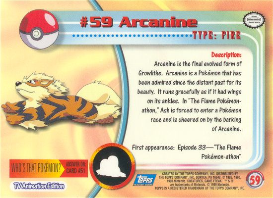 Arcanine Rückseite