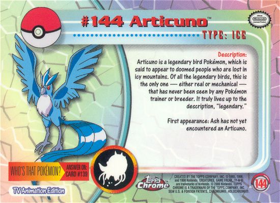 Articuno Rückseite