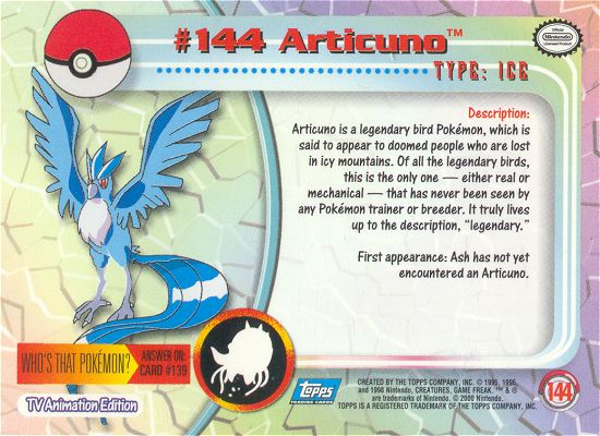 Articuno Rückseite