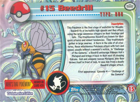 Beedrill Rückseite