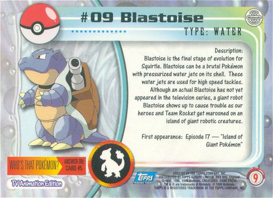 Blastoise Rückseite
