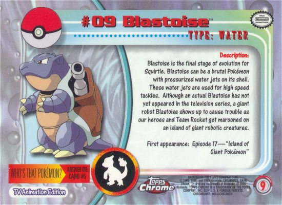 Blastoise Rückseite
