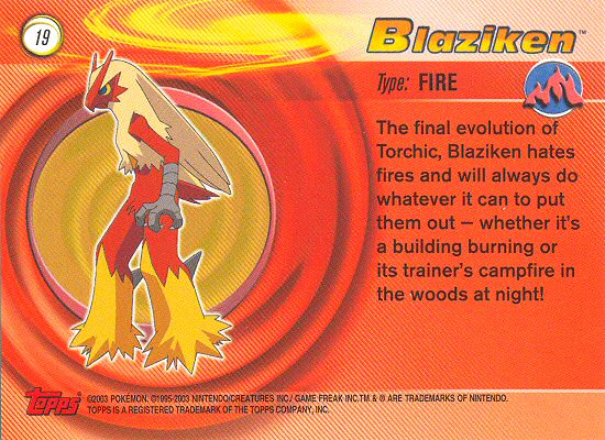 Blaziken Rückseite