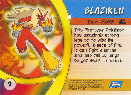 Blaziken Rückseite