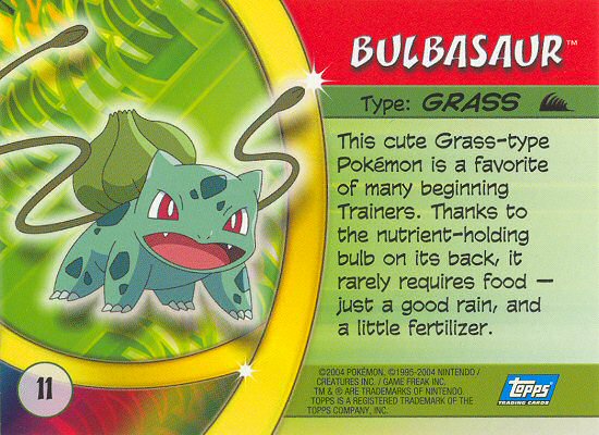 Bulbasaur Rückseite