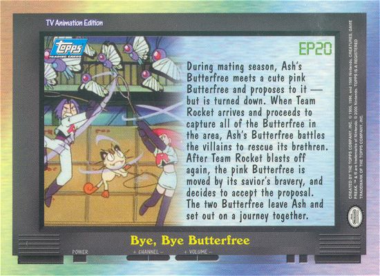 Bye, Bye Butterfree Rückseite