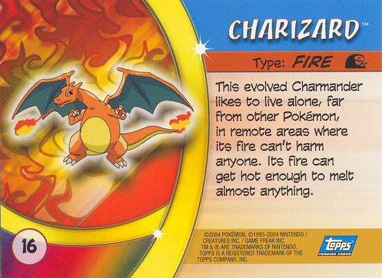 Charizard Rückseite