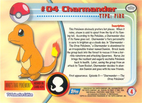 Charmander Rückseite