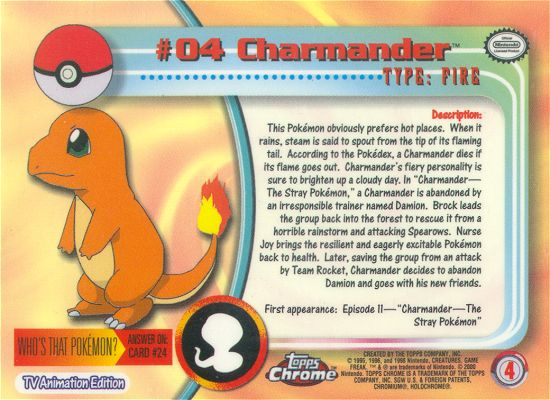 Charmander Rückseite
