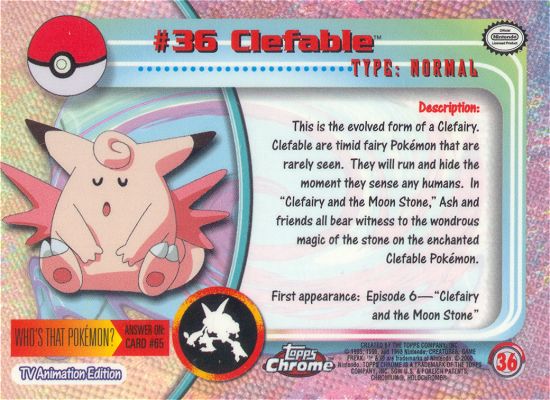 Clefable Rückseite