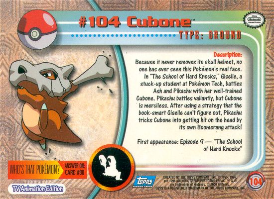 Cubone Rückseite