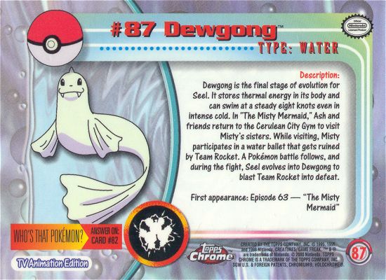 Dewgong Rückseite