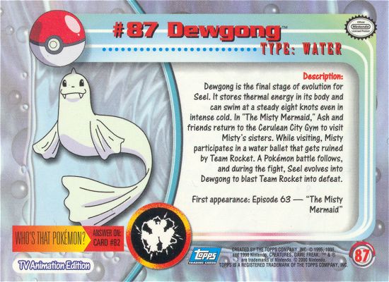 Dewgong Rückseite