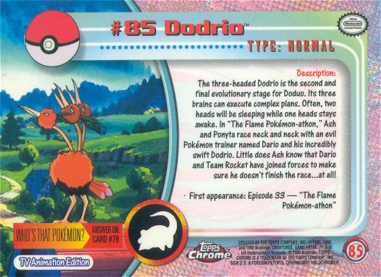 Dodrio Rückseite
