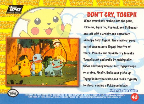 Don't Cry, Togepi! Rückseite