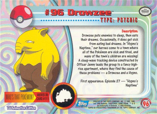 Drowzee Rückseite