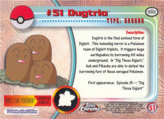 Dugtrio Rückseite