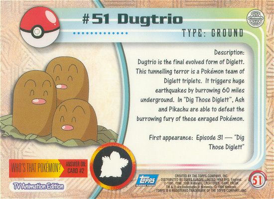 Dugtrio Rückseite