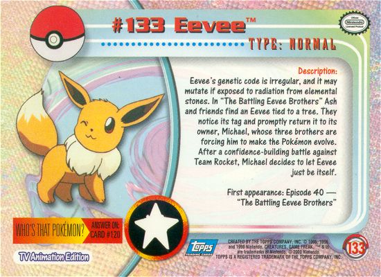 Eevee Rückseite