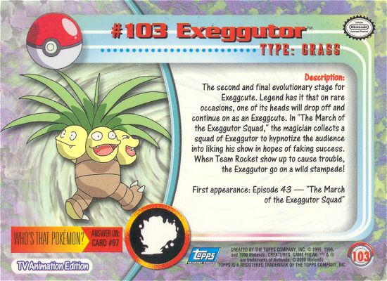 Exeggutor Rückseite