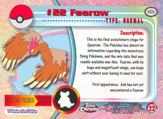 Fearow Rückseite