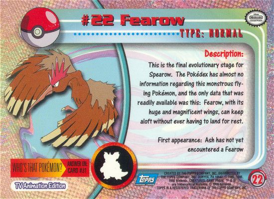 Fearow Rückseite